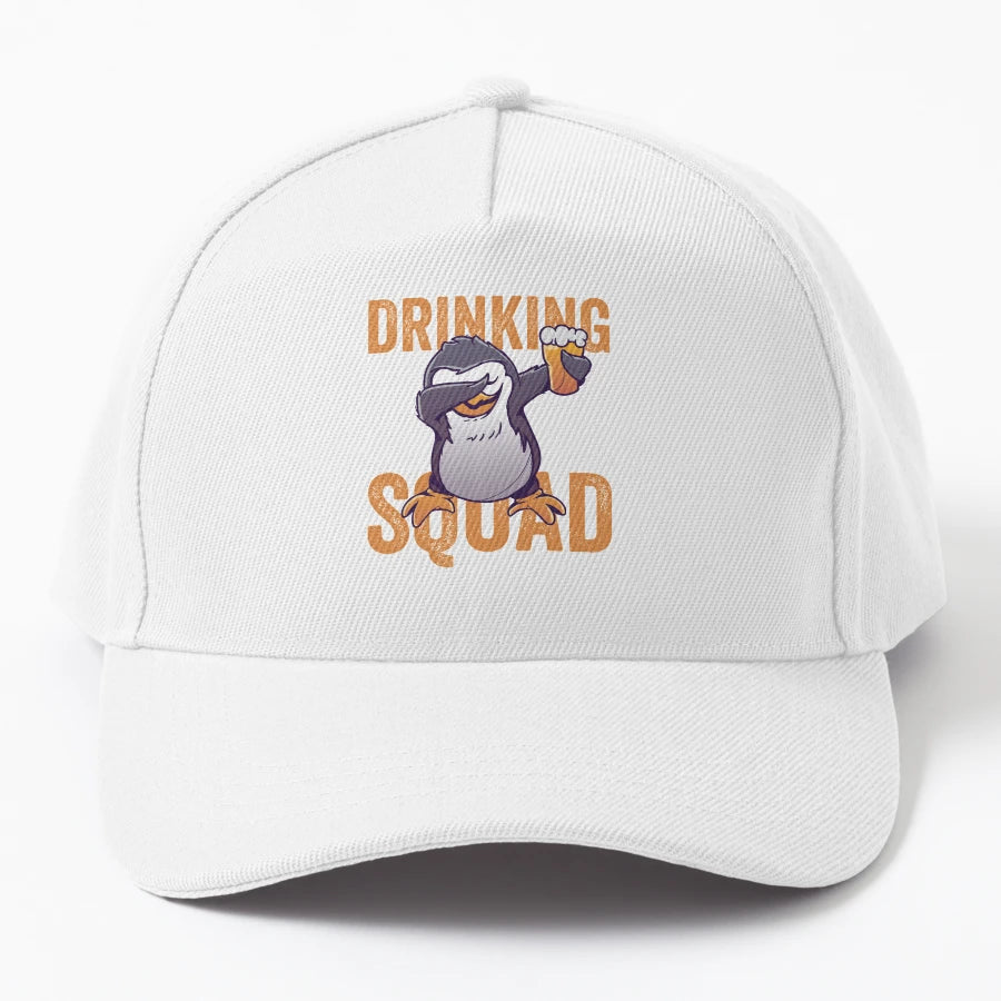 Drinking Squad Trucker Hat - Low-Profile Fit - Snapback, Trucker Hat, Dad Hat, Denim Baseball Cap
