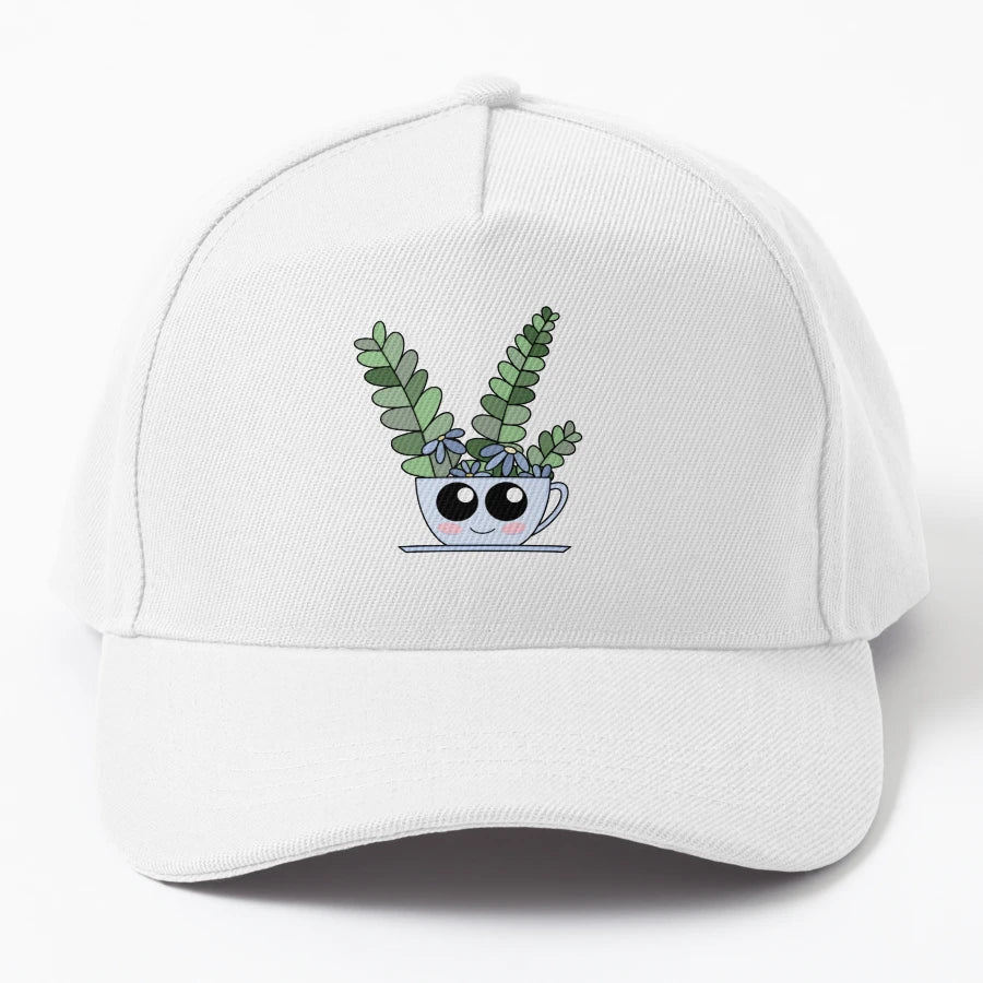 Cute Kawaii Coffee Cup Planter OTTO Dad Hat - High-Quality - Snapback, Trucker Hat, Dad Hat, Denim Baseball Cap