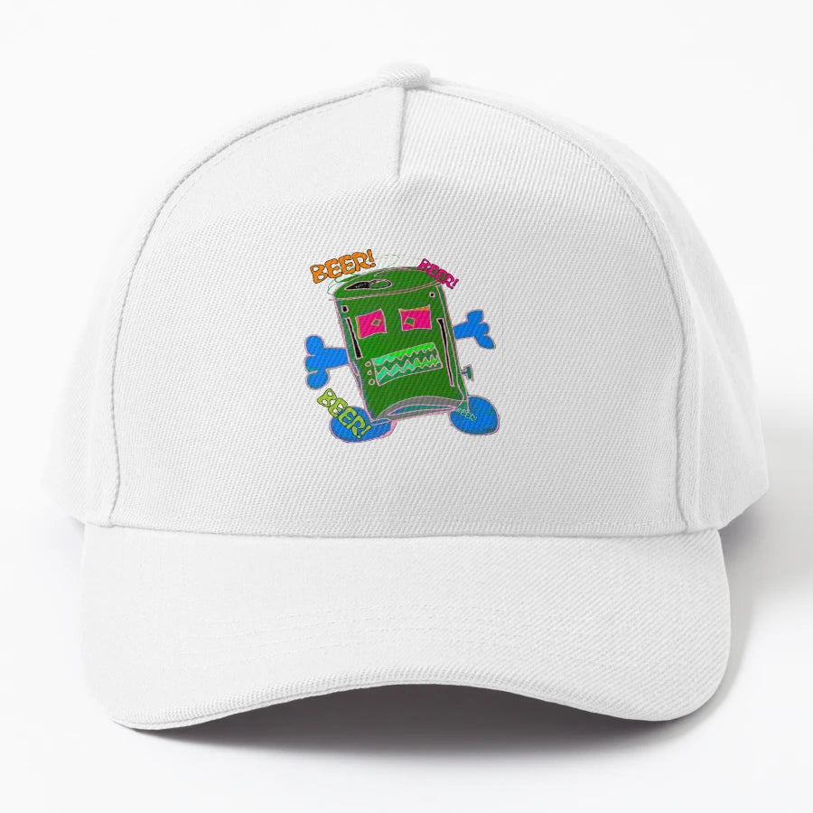 Beer Monster Denim Baseball Cap - Custom Embroidery - Snapback, Trucker Hat, Dad Hat, Denim Baseball Cap