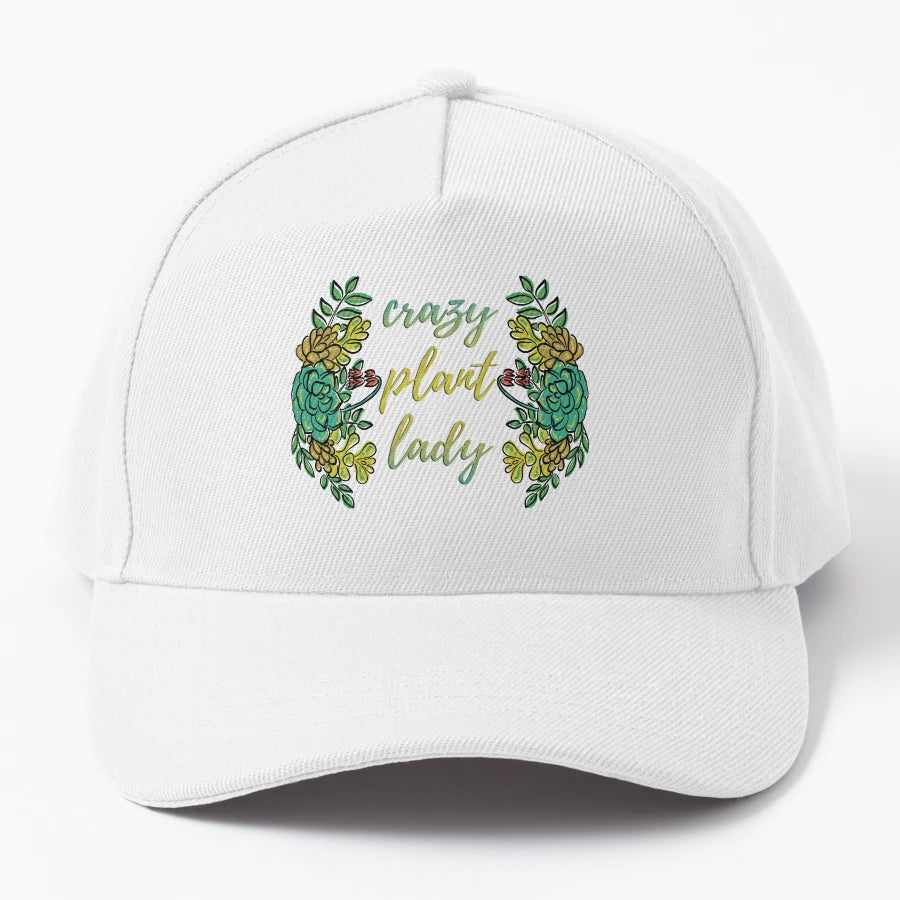 Crazy Plant Lady Succulent Composition Denim Baseball Cap - Snapback, Trucker Hat, Dad Hat, Denim Baseball Cap