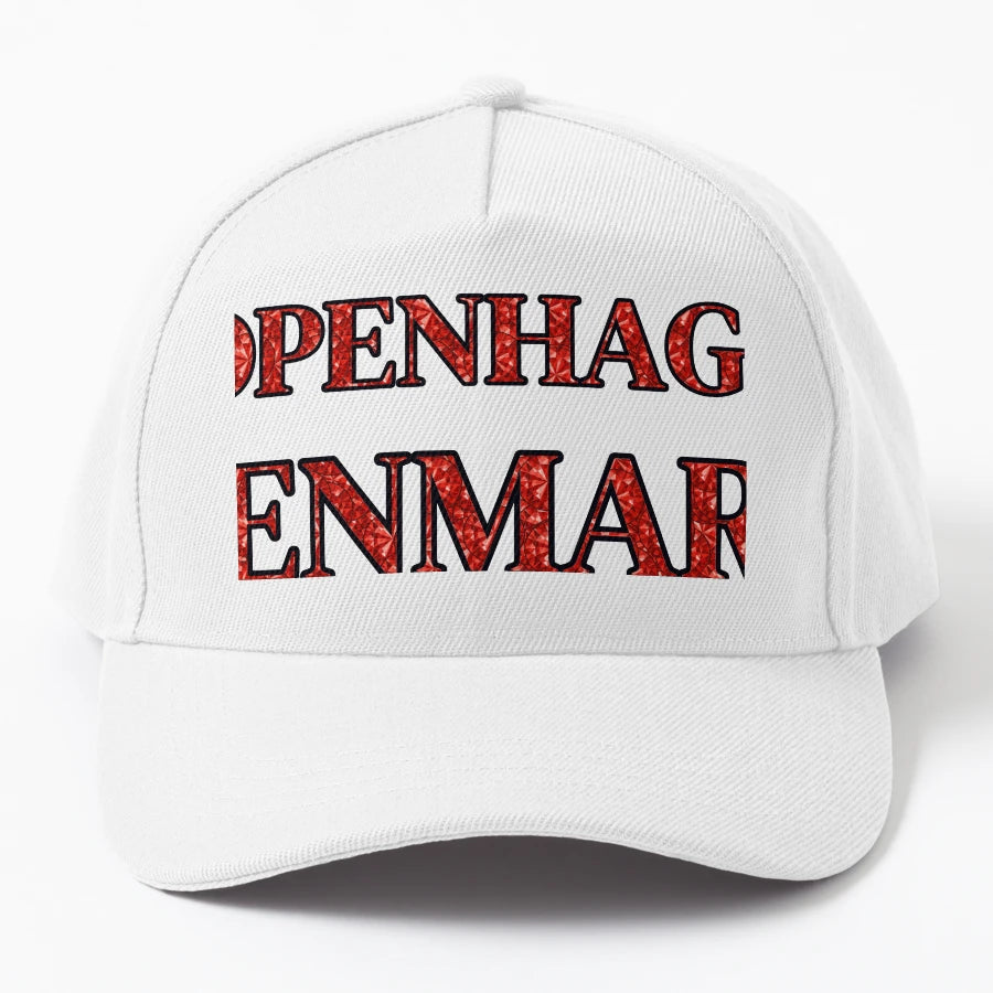 Copenhagen Denmark Red Rhinestone Texture OTTO Dad Hat - Snapback, Trucker Hat, Dad Hat, Denim Baseball Cap