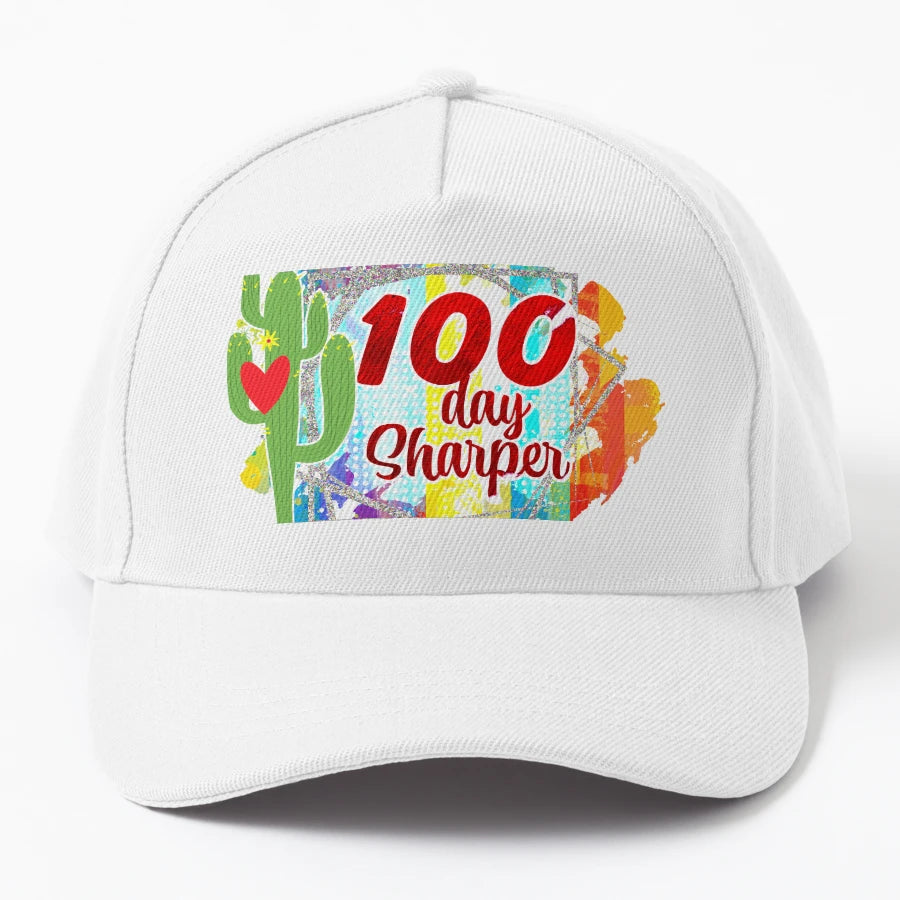 100 Days Sharper Cactus Teacher Happy 100Th OTTO Dad Hat - Snapback, Trucker Hat, Dad Hat, Denim Baseball Cap