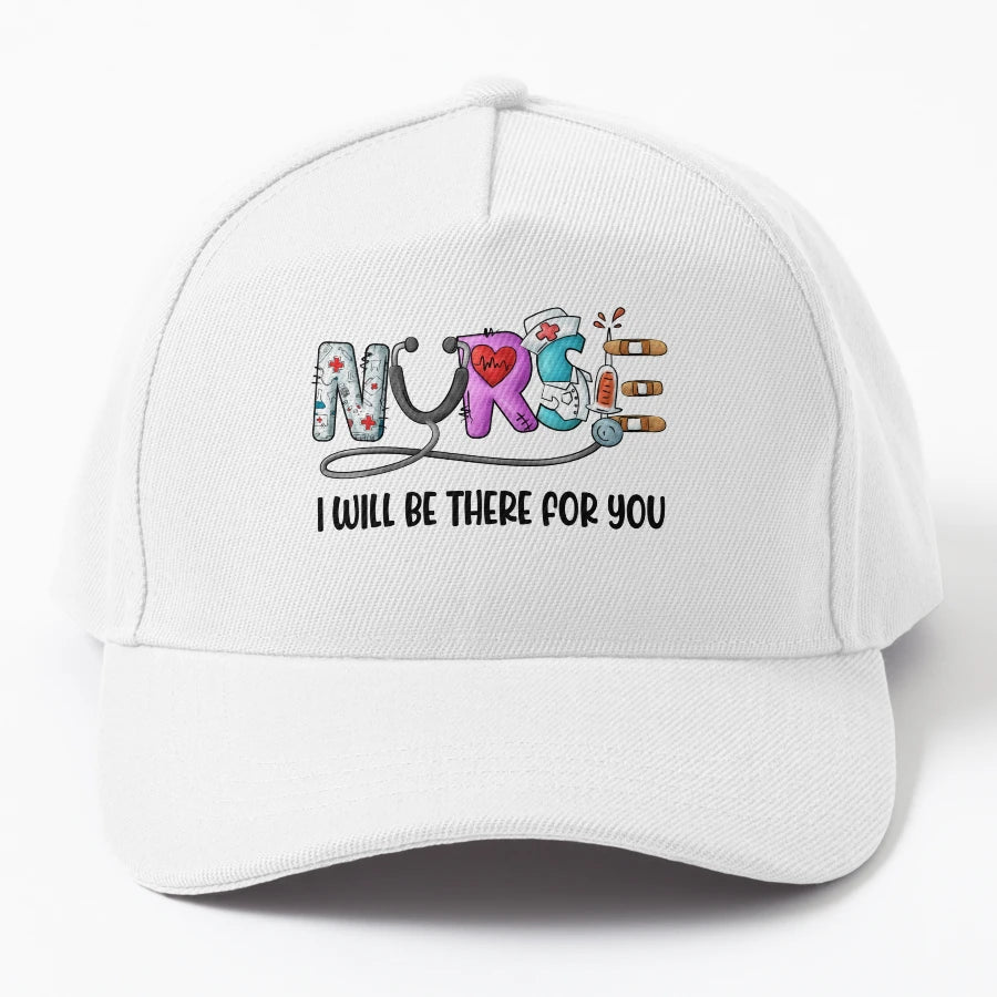 Cute Nurse I Will Be There You Rn Nurse Denim Baseball Cap - Snapback, Trucker Hat, Dad Hat, Denim Baseball Cap