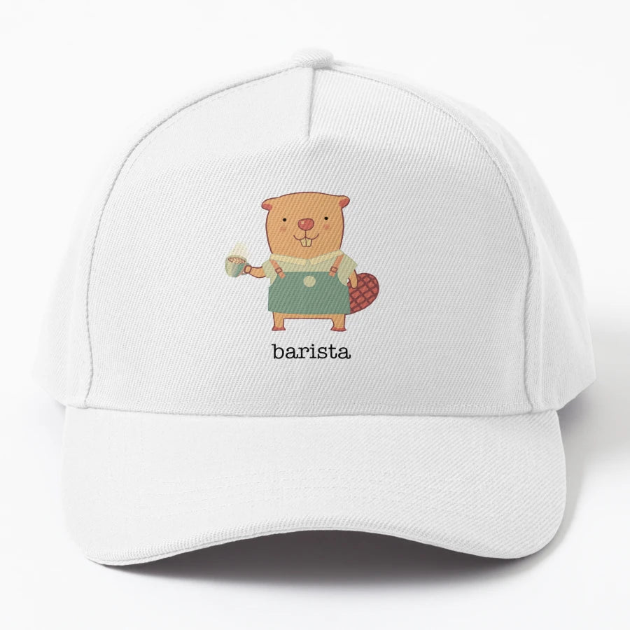 Beaver Barista Trucker Hat - Low-Profile Fit - Snapback, Trucker Hat, Dad Hat, Denim Baseball Cap