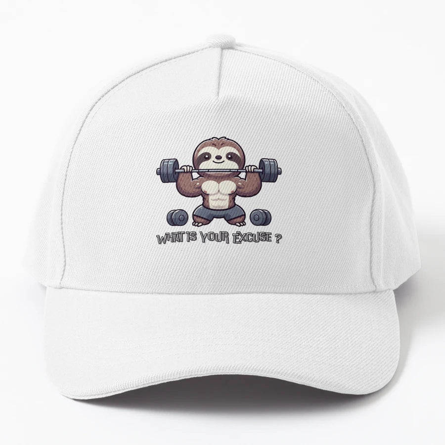 Gym Sloth New Era Snapback - Distressed Look - Snapback, Trucker Hat, Dad Hat, Denim Baseball Cap