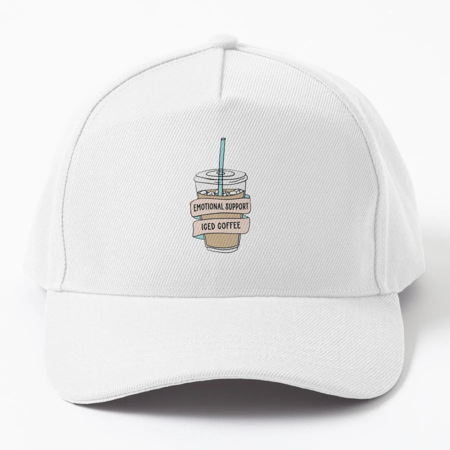 Emotional Support Coffee Trucker Hat - Distressed Look - Snapback, Trucker Hat, Dad Hat, Denim Baseball Cap