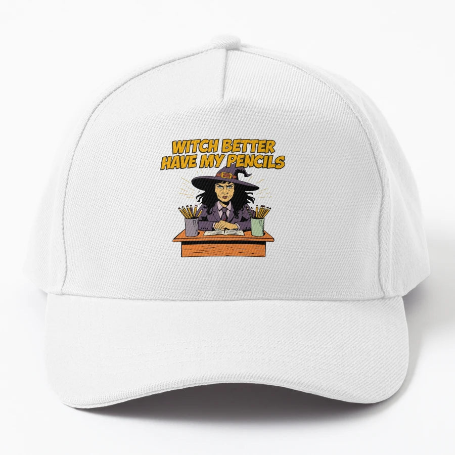 Witch Better Have My Pencils Funny New Era Snapback - Snapback, Trucker Hat, Dad Hat, Denim Baseball Cap