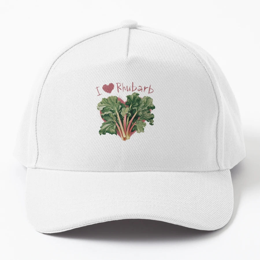 I Heart Rhubarb Trucker Hat - Distressed Low-Profile Design - Snapback, Trucker Hat, Dad Hat, Denim Baseball Cap