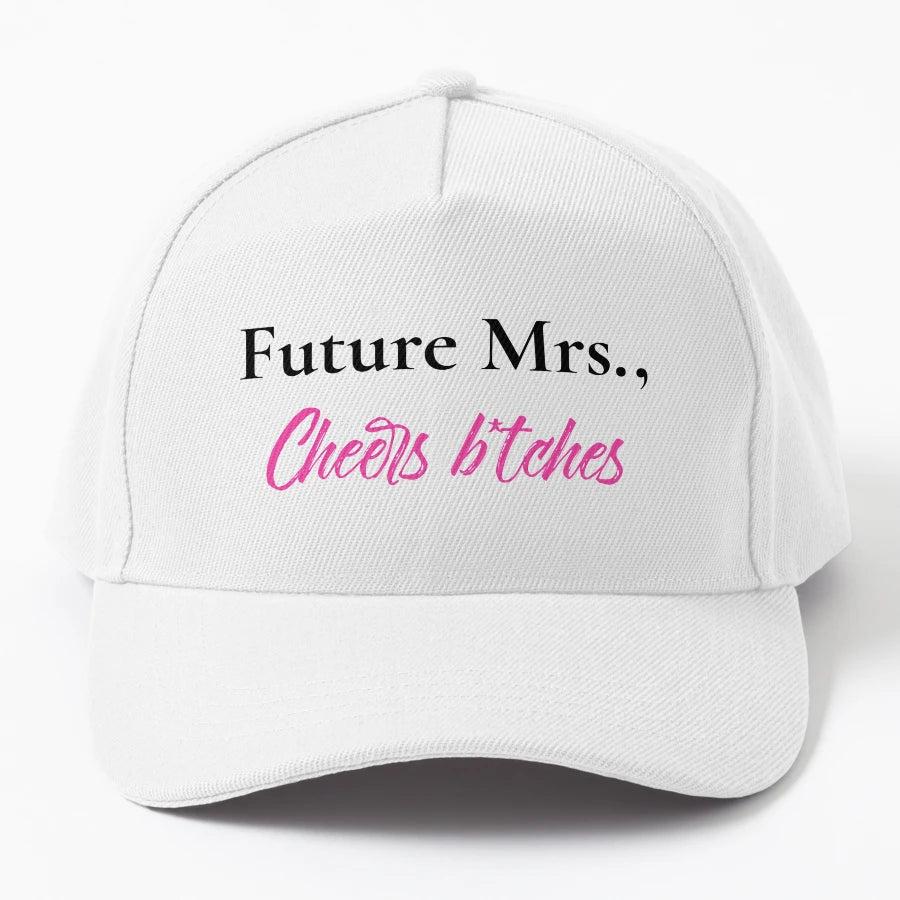 Future Mrs Cheers B Tches Black Denim Baseball Cap - Distres - Snapback, Trucker Hat, Dad Hat, Denim Baseball Cap