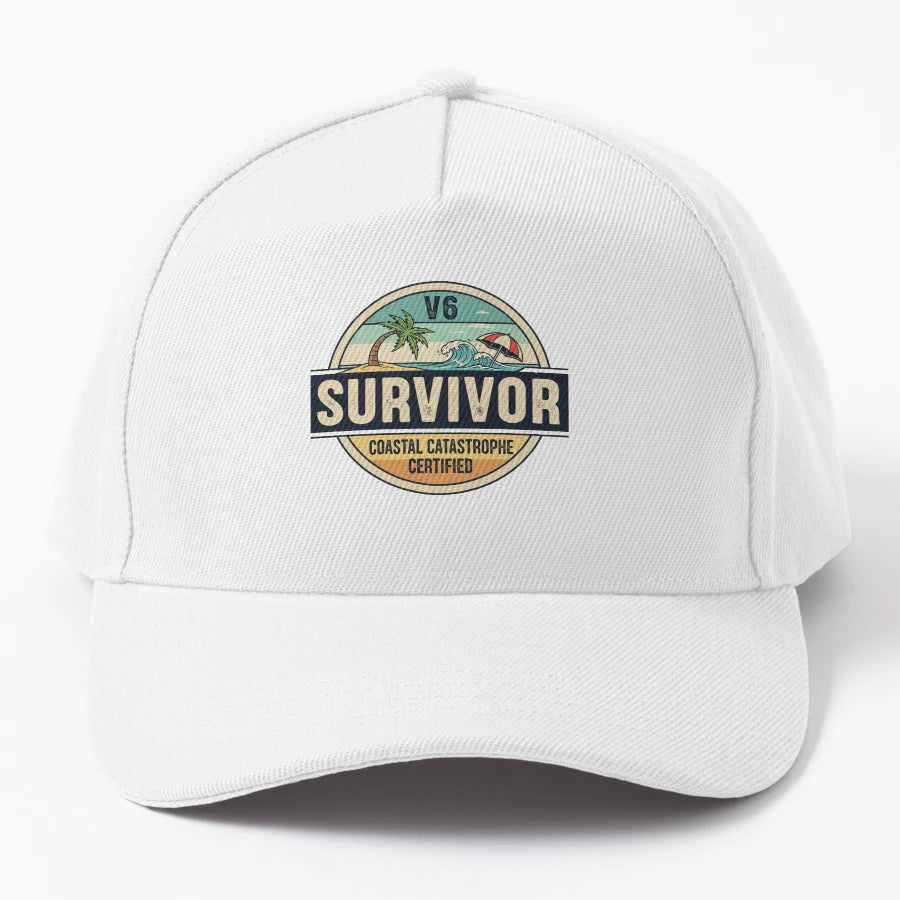 Survivor Badge Parody New Era Snapback - Distressed - Snapback, Trucker Hat, Dad Hat, Denim Baseball Cap
