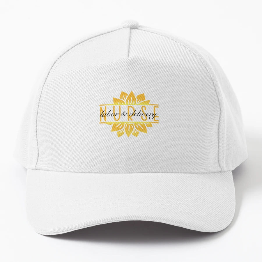 Labor Delivery Nurse Sunflower T Shirt Denim Baseball Cap - Snapback, Trucker Hat, Dad Hat, Denim Baseball Cap