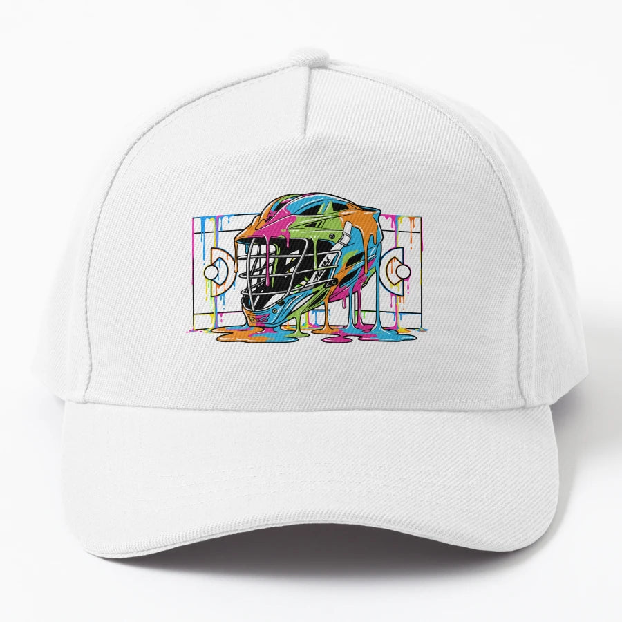 Lacrosse Drip Lax Helmet Ice Cream Lax Denim Baseball Cap - Snapback, Trucker Hat, Dad Hat, Denim Baseball Cap