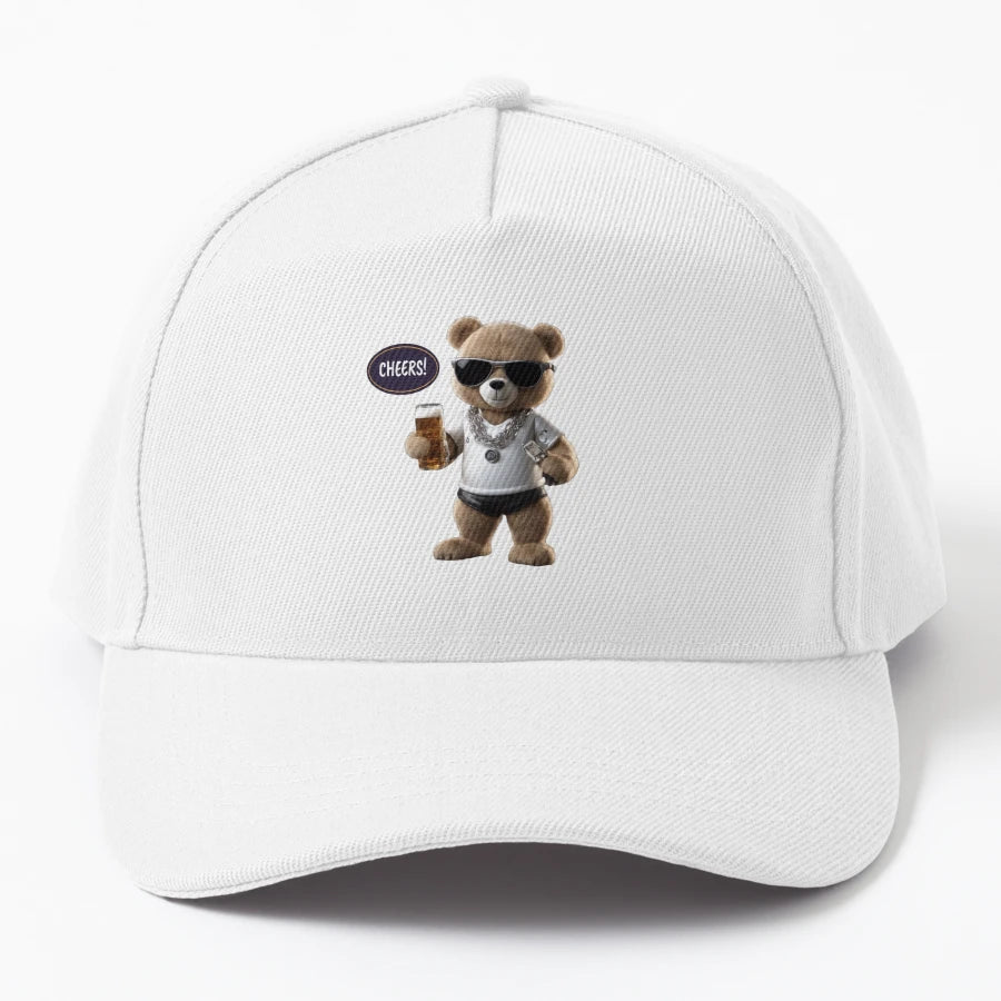 Cheers Bear New Era Snapback - Distressed Look - Snapback, Trucker Hat, Dad Hat, Denim Baseball Cap