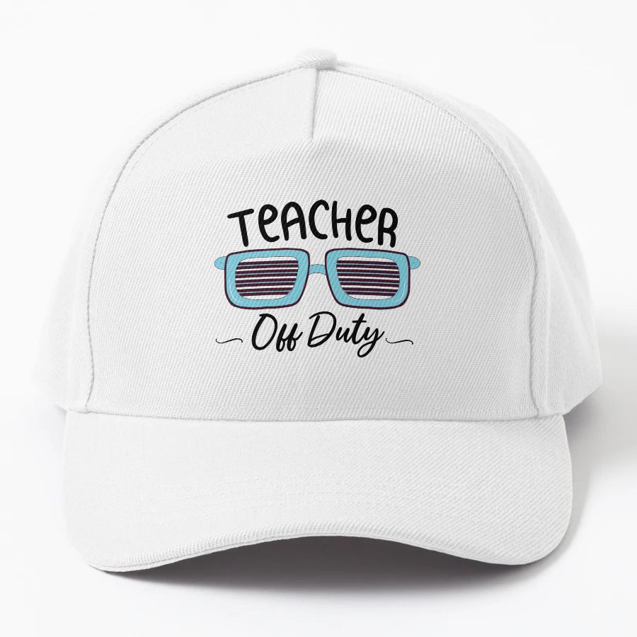 Teacher Off Duty Bleu Glassess Illustration Trucker Hat - Snapback, Trucker Hat, Dad Hat, Denim Baseball Cap