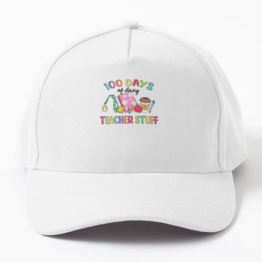 100 Days Doing Teacher Stuff New Era Snapback - Vintage - Snapback, Trucker Hat, Dad Hat, Denim Baseball Cap