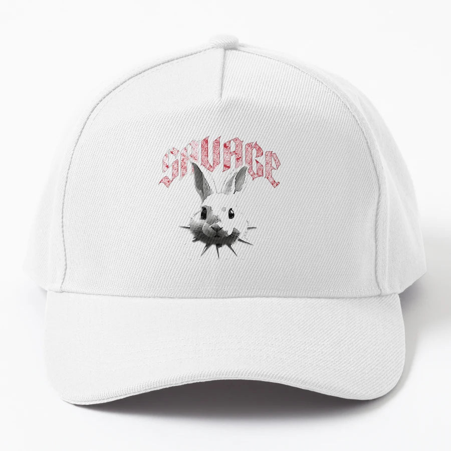 Urban Rebel White Rabbit New Era Snapback - Distressed - Snapback, Trucker Hat, Dad Hat, Denim Baseball Cap