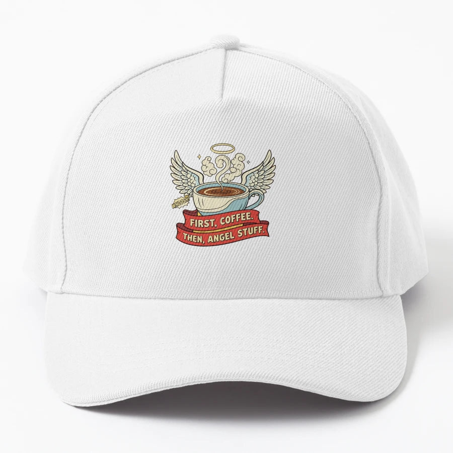 Heavenly Cup Coffee Denim Baseball Cap - Vintage Style - Snapback, Trucker Hat, Dad Hat, Denim Baseball Cap