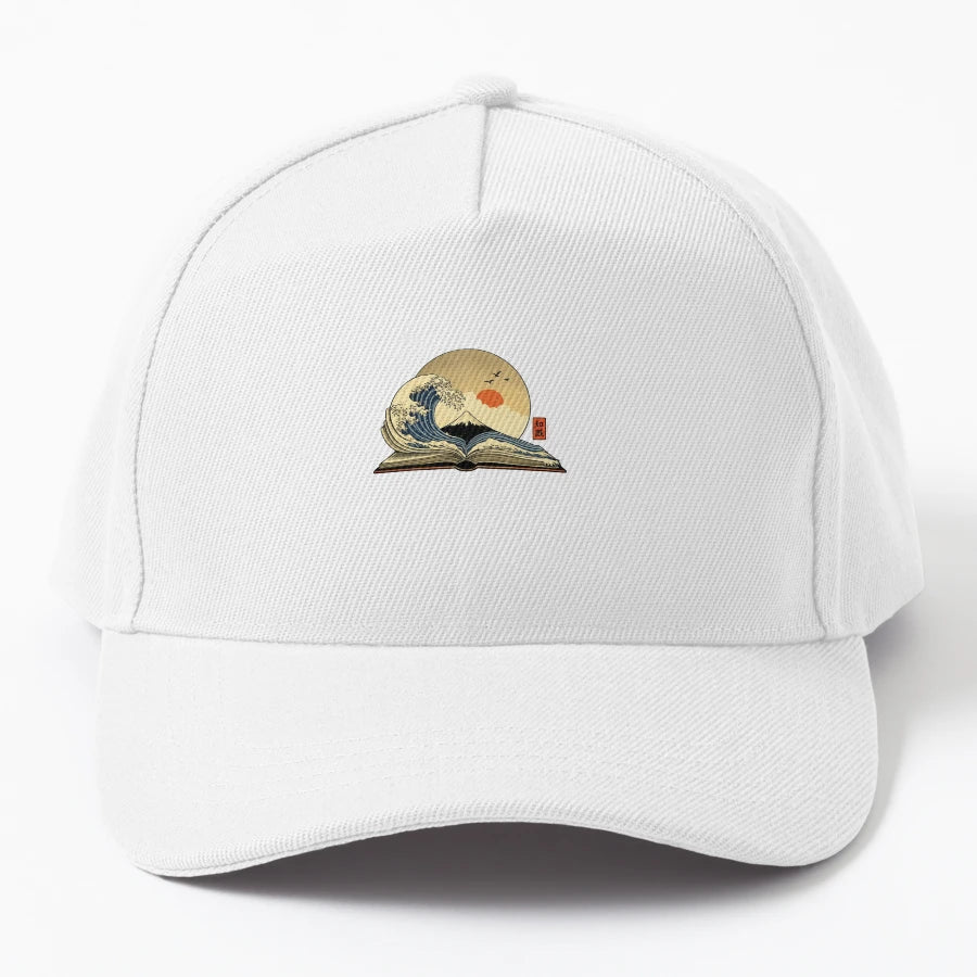 Great Wave Knowledge Japanese Book Art New Era Snapback - Snapback, Trucker Hat, Dad Hat, Denim Baseball Cap
