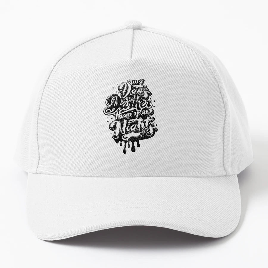 Day Night Dark Club Music Black Blue Denim Baseball Cap - Snapback, Trucker Hat, Dad Hat, Denim Baseball Cap