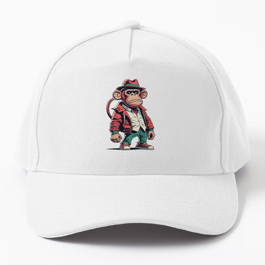 Monkey Character OTTO Dad Hat - Distressed Premium - Snapback, Trucker Hat, Dad Hat, Denim Baseball Cap