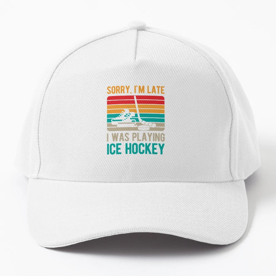 Funny Ice Hockey Trucker Hat - Ideal Present for Outdoor - Snapback, Trucker Hat, Dad Hat, Denim Baseball Cap