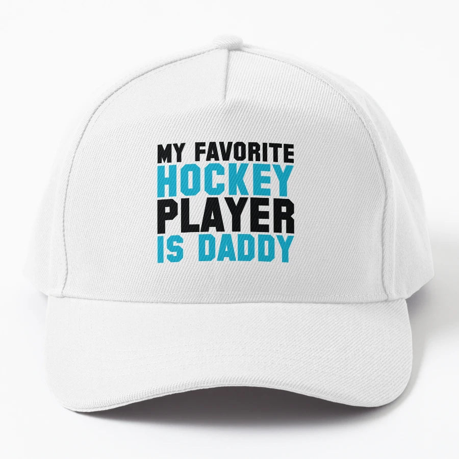 My Favorite Hockey Player Is Daddy Trucker Hat - Great Gift - Snapback, Trucker Hat, Dad Hat, Denim Baseball Cap