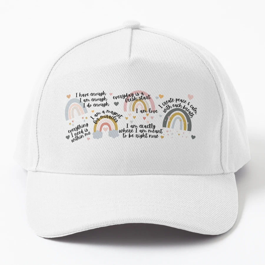 Morning Affirmations Mug Self Care Cheer Up Trucker Hat - Snapback, Trucker Hat, Dad Hat, Denim Baseball Cap