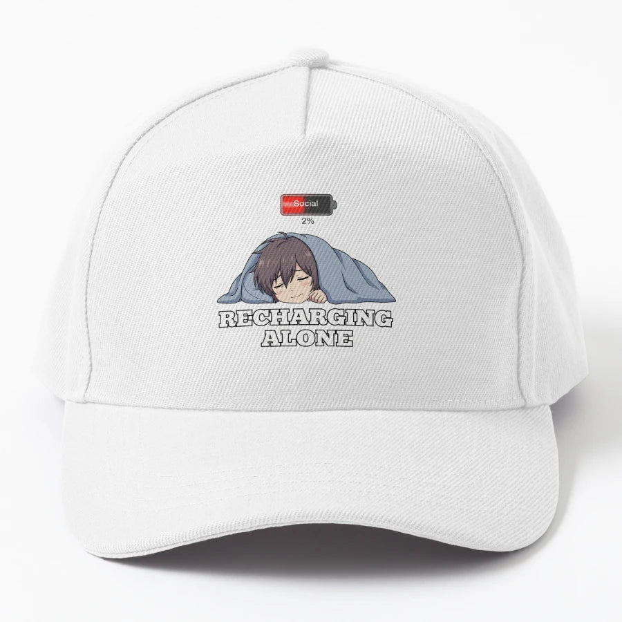 Introvert Mood Cute Relatable Design Denim Baseball Cap - Snapback, Trucker Hat, Dad Hat, Denim Baseball Cap
