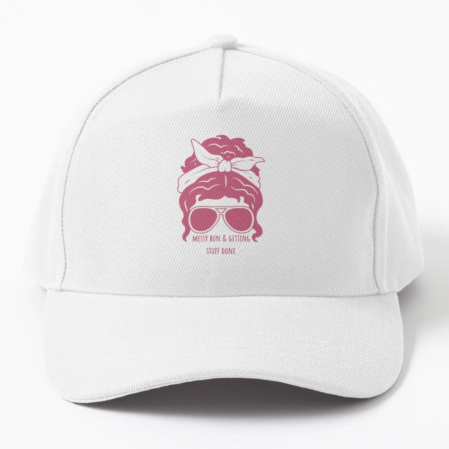 Messy Bun Getting Stuff Done Trucker Hat - Distressed Look - Snapback, Trucker Hat, Dad Hat, Denim Baseball Cap