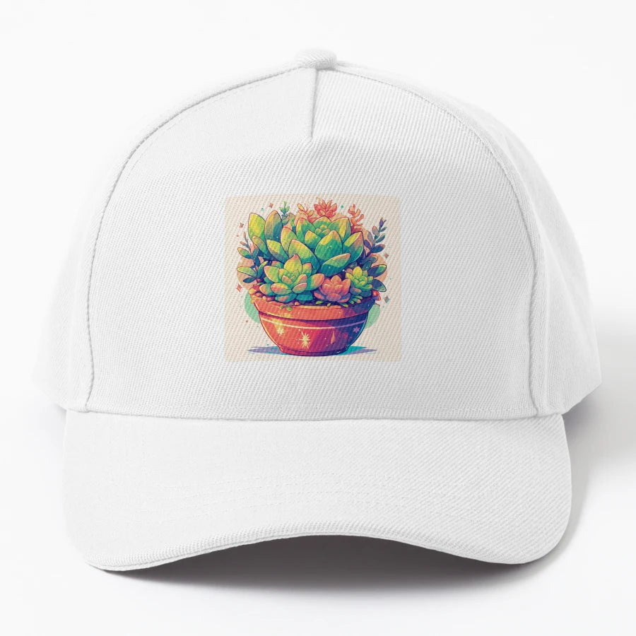 Cute Succulent Cacti OTTO Dad Hat - Exclusive Embroidered - Snapback, Trucker Hat, Dad Hat, Denim Baseball Cap