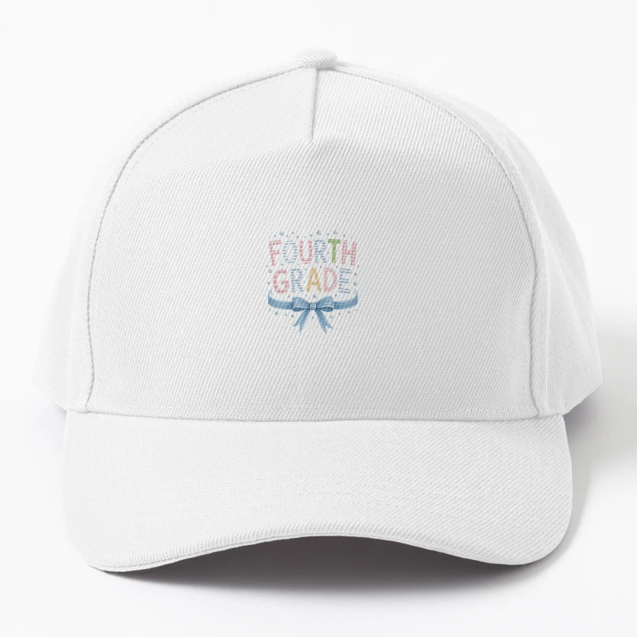 4Th Grade Coquette Bow Back To School Teacher Trucker Hat - Snapback, Trucker Hat, Dad Hat, Denim Baseball Cap