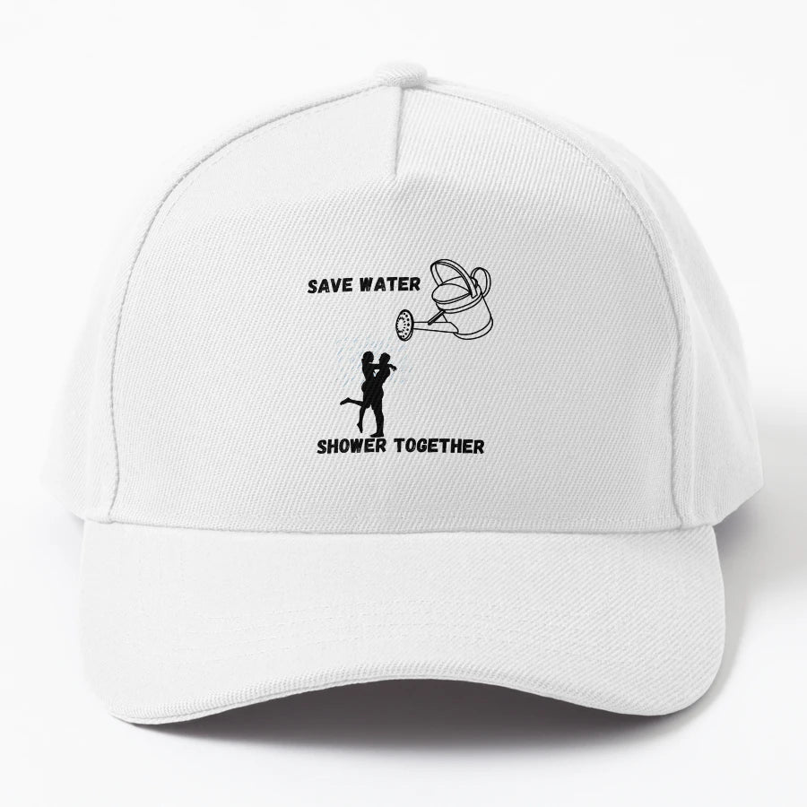 Save Water Shower Together Save Planet Denim Baseball Cap - Snapback, Trucker Hat, Dad Hat, Denim Baseball Cap