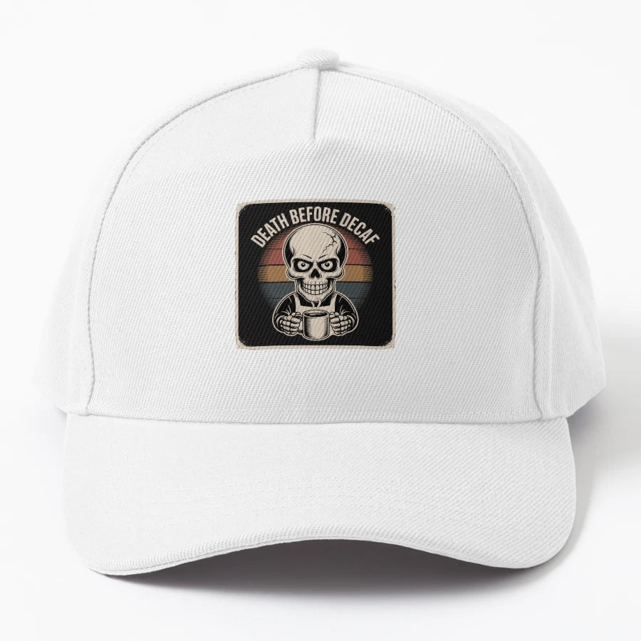 Death Before Decaf OTTO Dad Hat - Premium Stitching - Snapback, Trucker Hat, Dad Hat, Denim Baseball Cap