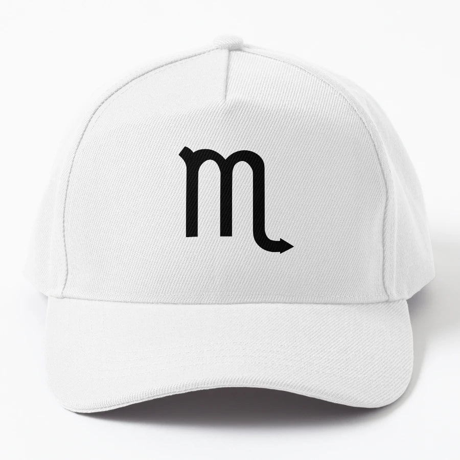 Black Simple Zodiac Sign Scorpio Denim Baseball Cap - Low-Pr - Snapback, Trucker Hat, Dad Hat, Denim Baseball Cap