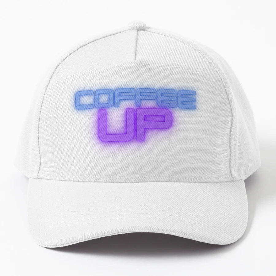 Coffee Up Minimalist Cute Beans Denim Baseball Cap - Snapback, Trucker Hat, Dad Hat, Denim Baseball Cap