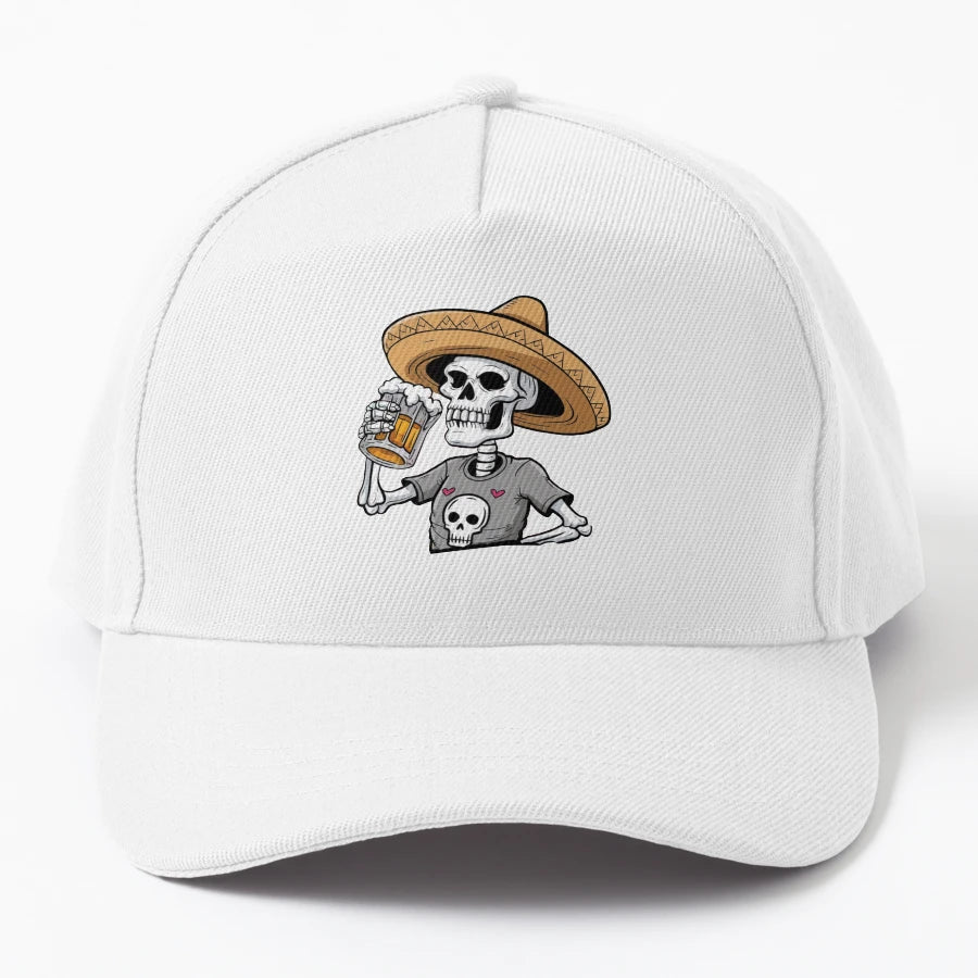 Drunk Skull Drinking Skeleton Mexico I Love OTTO Dad Hat - Snapback, Trucker Hat, Dad Hat, Denim Baseball Cap