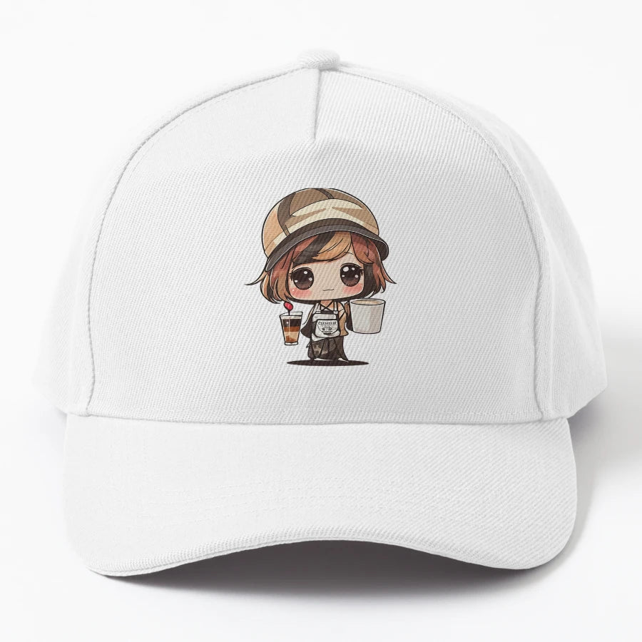 Caffeine Dreams Chibi Barista Adventures New Era Snapback - Snapback, Trucker Hat, Dad Hat, Denim Baseball Cap