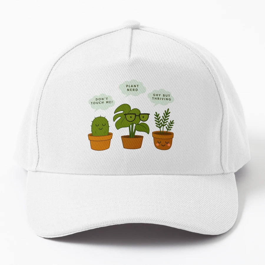 Introvert Plants Club Cute Plant Personalities Trucker Hat - Snapback, Trucker Hat, Dad Hat, Denim Baseball Cap