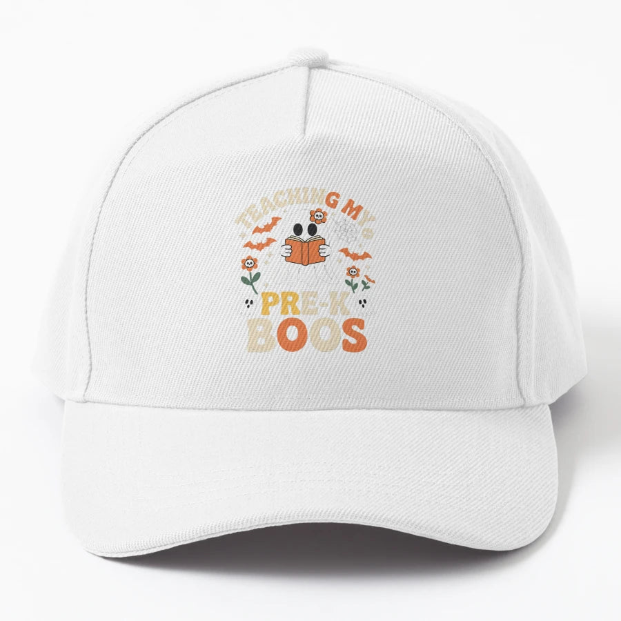 Teaching My Pre K Boos Crew Teachers Denim Baseball Cap - Snapback, Trucker Hat, Dad Hat, Denim Baseball Cap