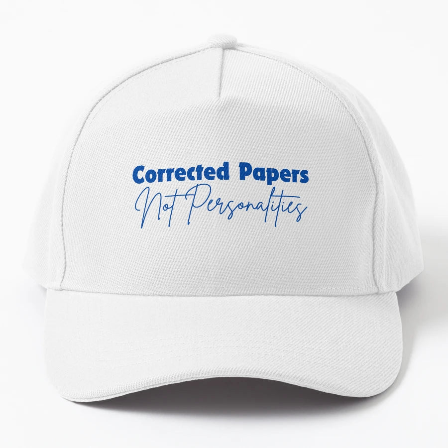 Corrected Papers Not Personalities Denim Baseball Cap - Snapback, Trucker Hat, Dad Hat, Denim Baseball Cap