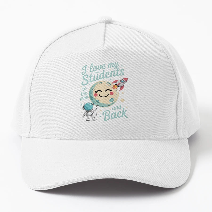 I Love My Students To Moon And Back Stem OTTO Dad Hat - Snapback, Trucker Hat, Dad Hat, Denim Baseball Cap
