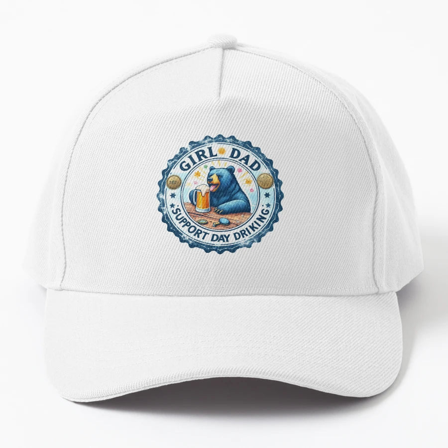 Dad Drinking Denim Baseball Cap - Classic Cap - Snapback, Trucker Hat, Dad Hat, Denim Baseball Cap