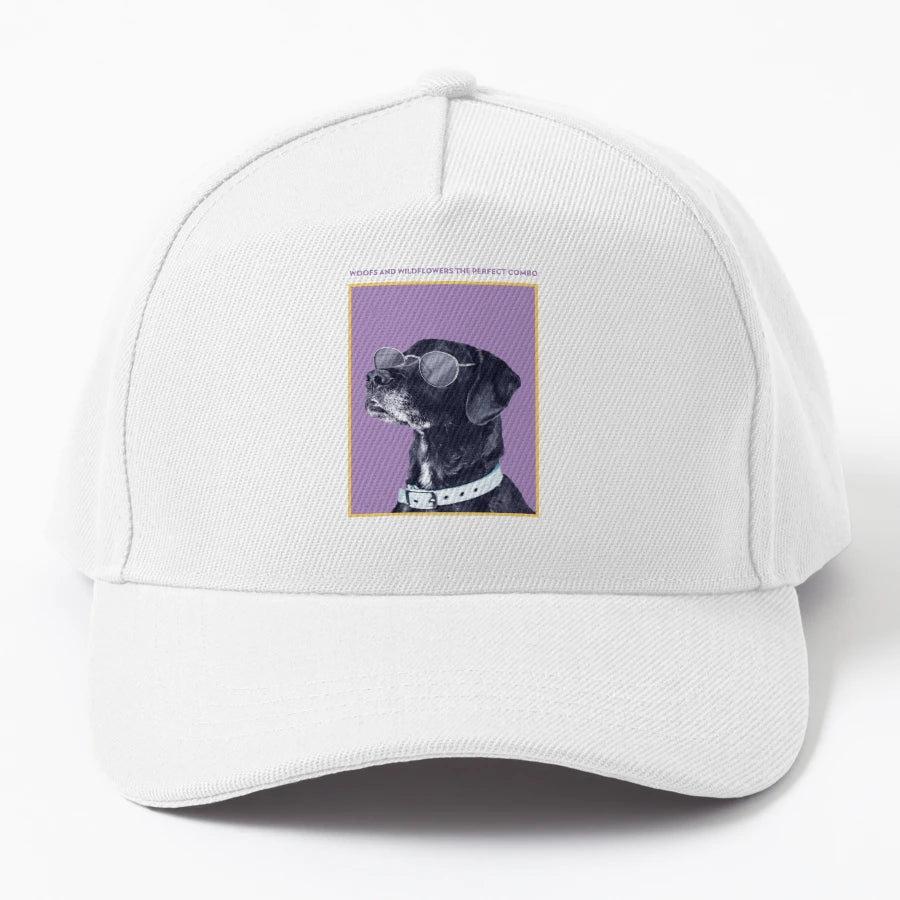 Woofs And Wildflowers Perfect Combo Dog Denim Baseball Cap - Snapback, Trucker Hat, Dad Hat, Denim Baseball Cap