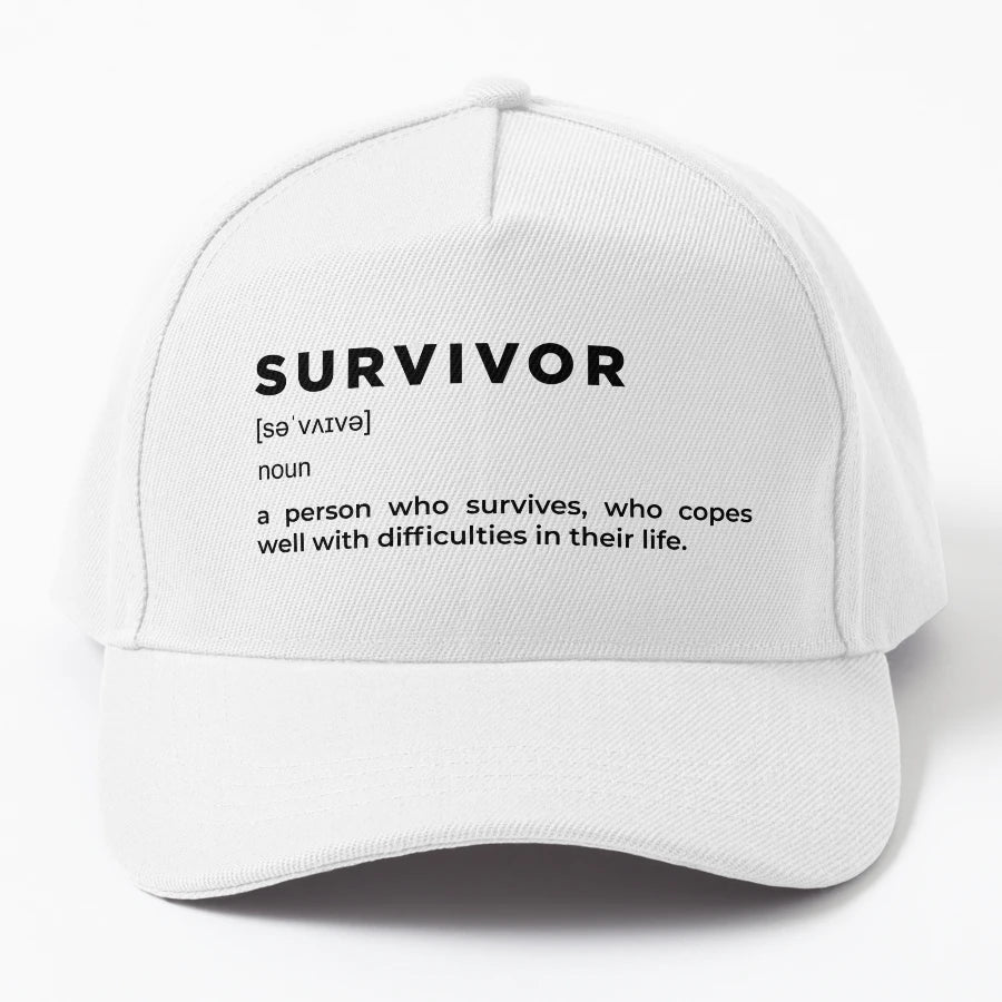 Survivor Definition Trucker Hat - Vintage Aesthetic Classic - Snapback, Trucker Hat, Dad Hat, Denim Baseball Cap