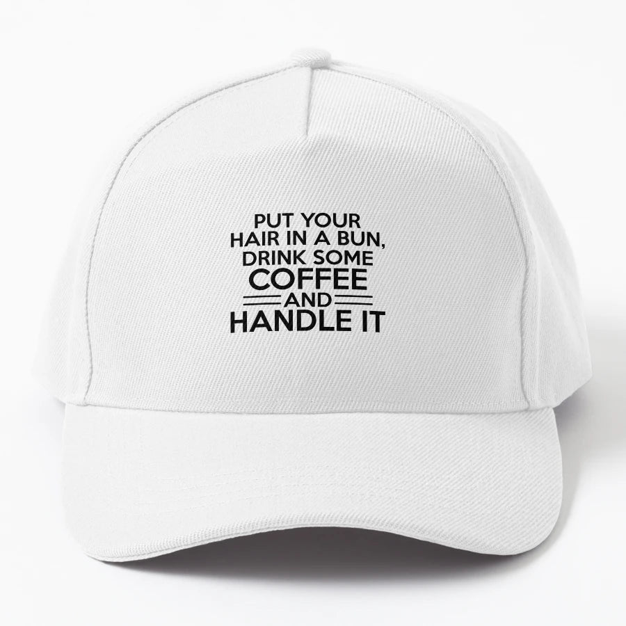 Put Your Hair Bun Denim Baseball Cap - 6-Panel Cap - Snapback, Trucker Hat, Dad Hat, Denim Baseball Cap