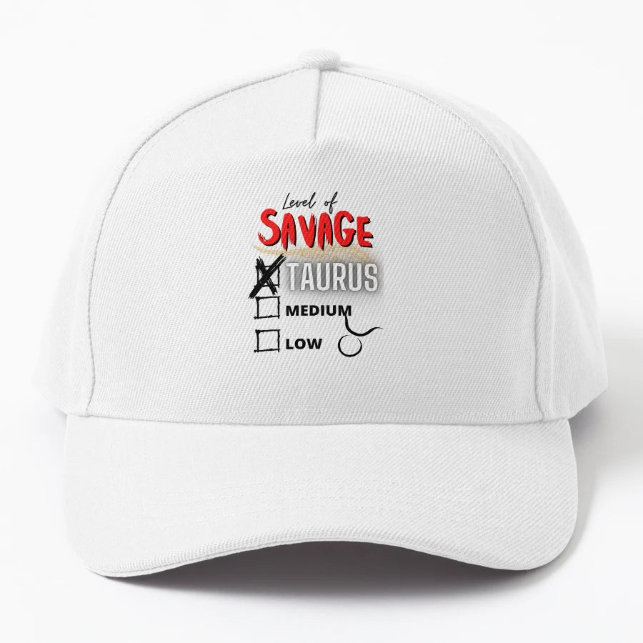 Level Savage Taurus Denim Baseball Cap - Exclusive Unique - Snapback, Trucker Hat, Dad Hat, Denim Baseball Cap