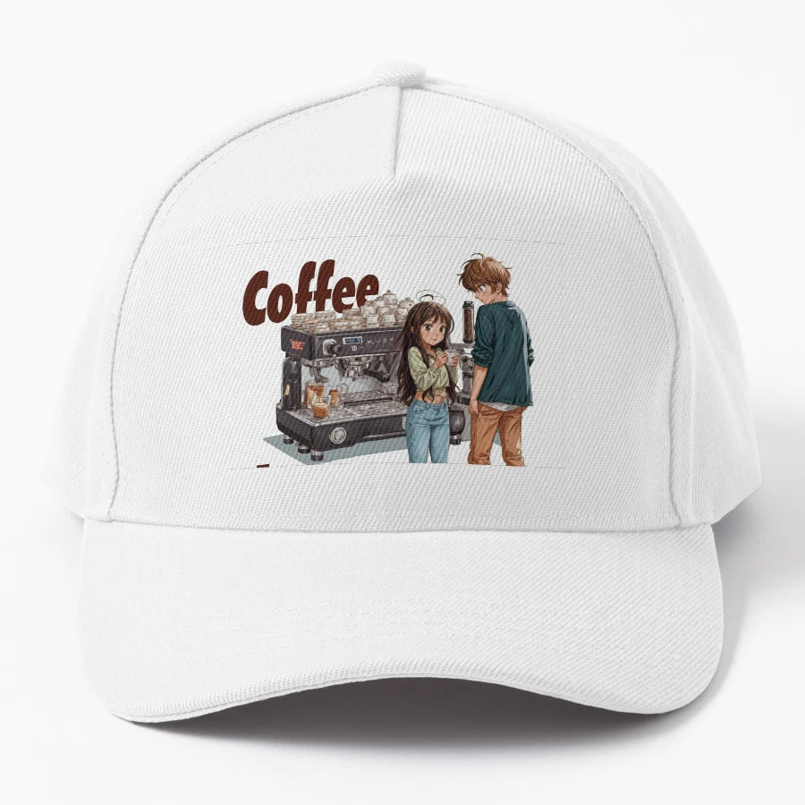 Cute Coffee Lover Barista Machine Adorable New Era Snapback - Snapback, Trucker Hat, Dad Hat, Denim Baseball Cap