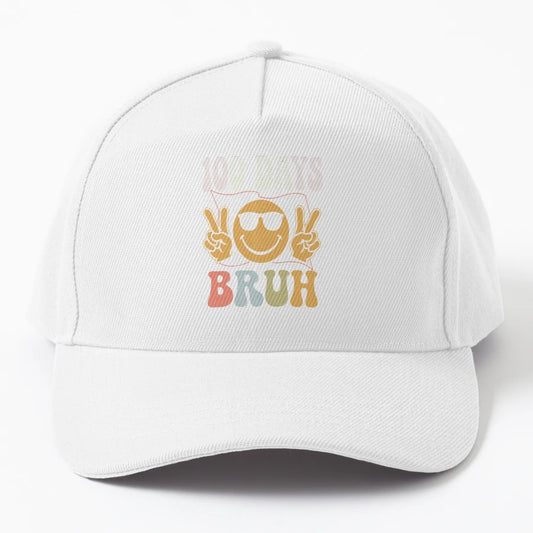 100 Days School 100 Days Bruh Trucker Hat - Ideal Present - Snapback, Trucker Hat, Dad Hat, Denim Baseball Cap