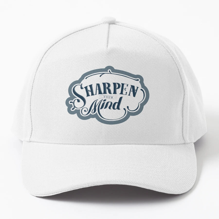Sharpen Your Mind Denim Baseball Cap - Unstructured - Snapback, Trucker Hat, Dad Hat, Denim Baseball Cap
