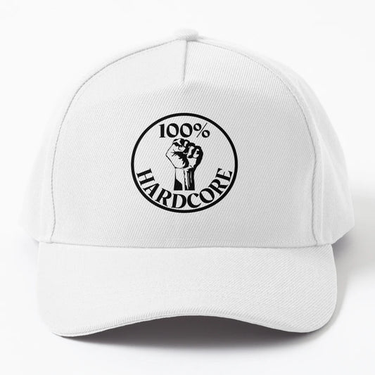 100 Hardcore Music Raise Your Fist Denim Baseball Cap - Snapback, Trucker Hat, Dad Hat, Denim Baseball Cap